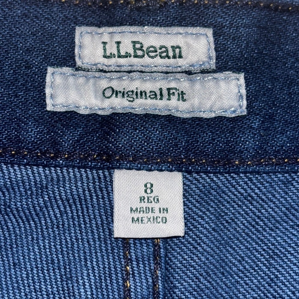 LL Bean Original Fit Jeans Womens‎ 8 Dark Wash Straight Leg High Rise (E24) - Picture 5 of 10